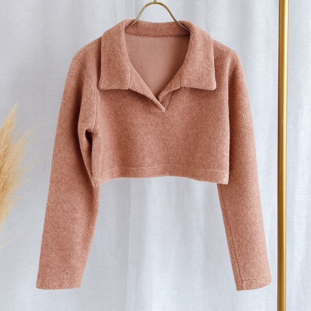 RtA Cropped Polo Sweater — Pink | Size L | NWT - Picture 2 of 2